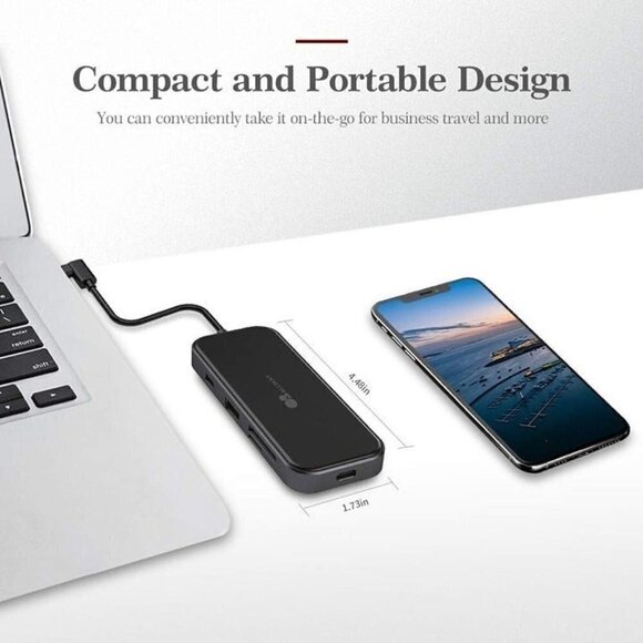 ALLWAY USB C Hub USB C Multi-Port Adapter for MacBook Pro, 8 in 1 USB C to HDMI - Picture 7 of 8